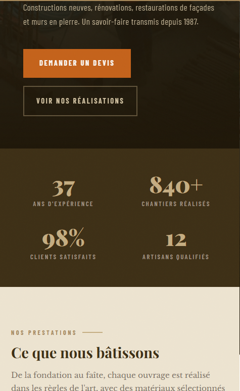 Version mobile du site